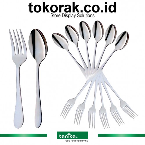 SENDOK GARPU NATUR SET 12 PCS TANICA STAINLESS STEEL